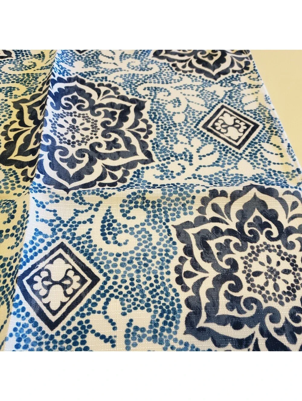 Waverly Napkins Blue White Batik Style Boho Polyester 18x18 Mandala QTY 8